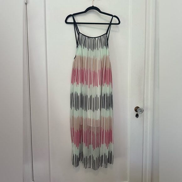 Alice + Olivia striped multi-color pink/black ‘Zuri’ midi/maxi dress - size M - Picture 3 of 10